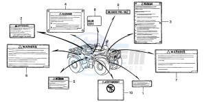 TRX250TE FOURTRAX RECON ES drawing CAUTION LABEL