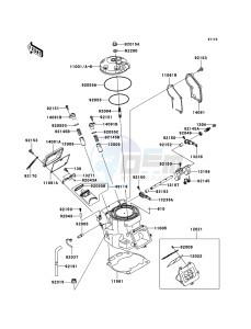 KX250 KX250R6F EU drawing Cylinder Head/Cylinder