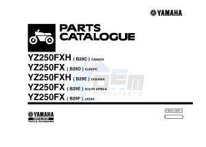 YZ250FX (B29C B29D B29E B29E B29F) drawing .1-Front-Page