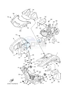 YFM700FWB KODIAK 700 (B16E) drawing FRONT FENDER