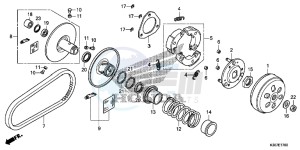 WW125EX2F PCX125 - WW125 UK - (E) drawing DRIVEN FACE