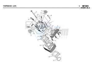 SMX-125-4T-BLUE drawing CYLINDER HEAD - CYLINDER