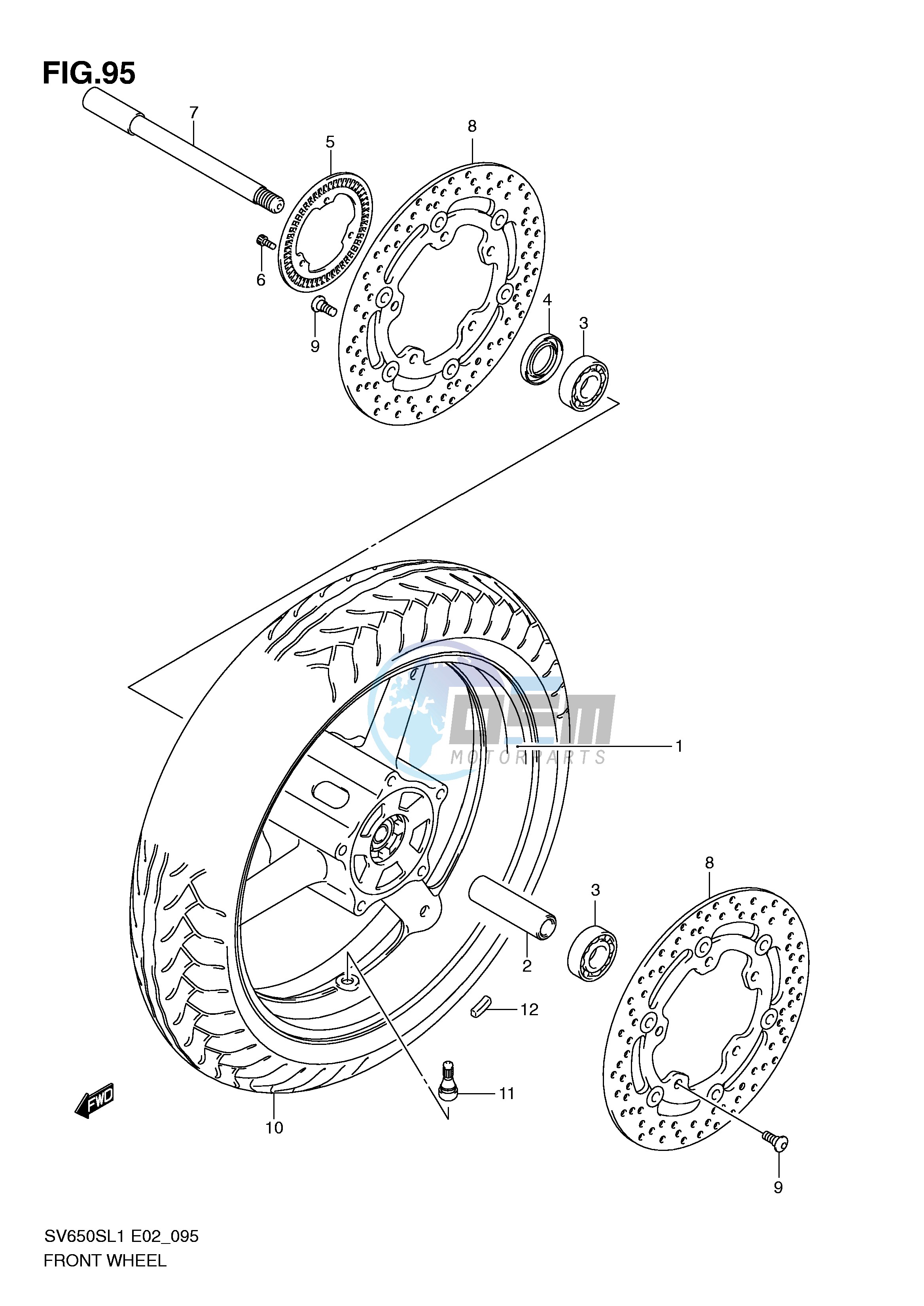 FRONT WHEEL (SV650SAL1 E24)