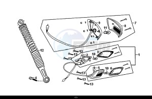 FIDDLE II 50 (25 KM/H) (AF05W4-NL) (E4) (L8-M0) drawing TAIL LIGHT RR. CUSHION