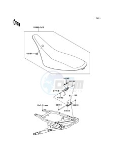 KFX450R KSF450BBF EU drawing Seat