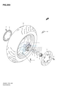 AN400 (E2) Burgman drawing REAR WHEEL (AN400AL1 E19)