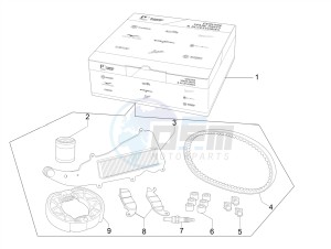 Liberty 125 iGet 4T 3V ie ABS (APAC) drawing Complete wear and maintenance kit