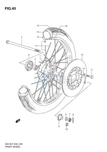 GN125 (E2) drawing FRONT WHEEL (GN125V W X Y K1)