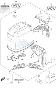 DF 150 drawing Engine Cover (White) (C/R)