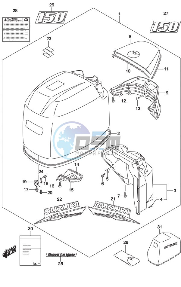 Engine Cover (White) (C/R)