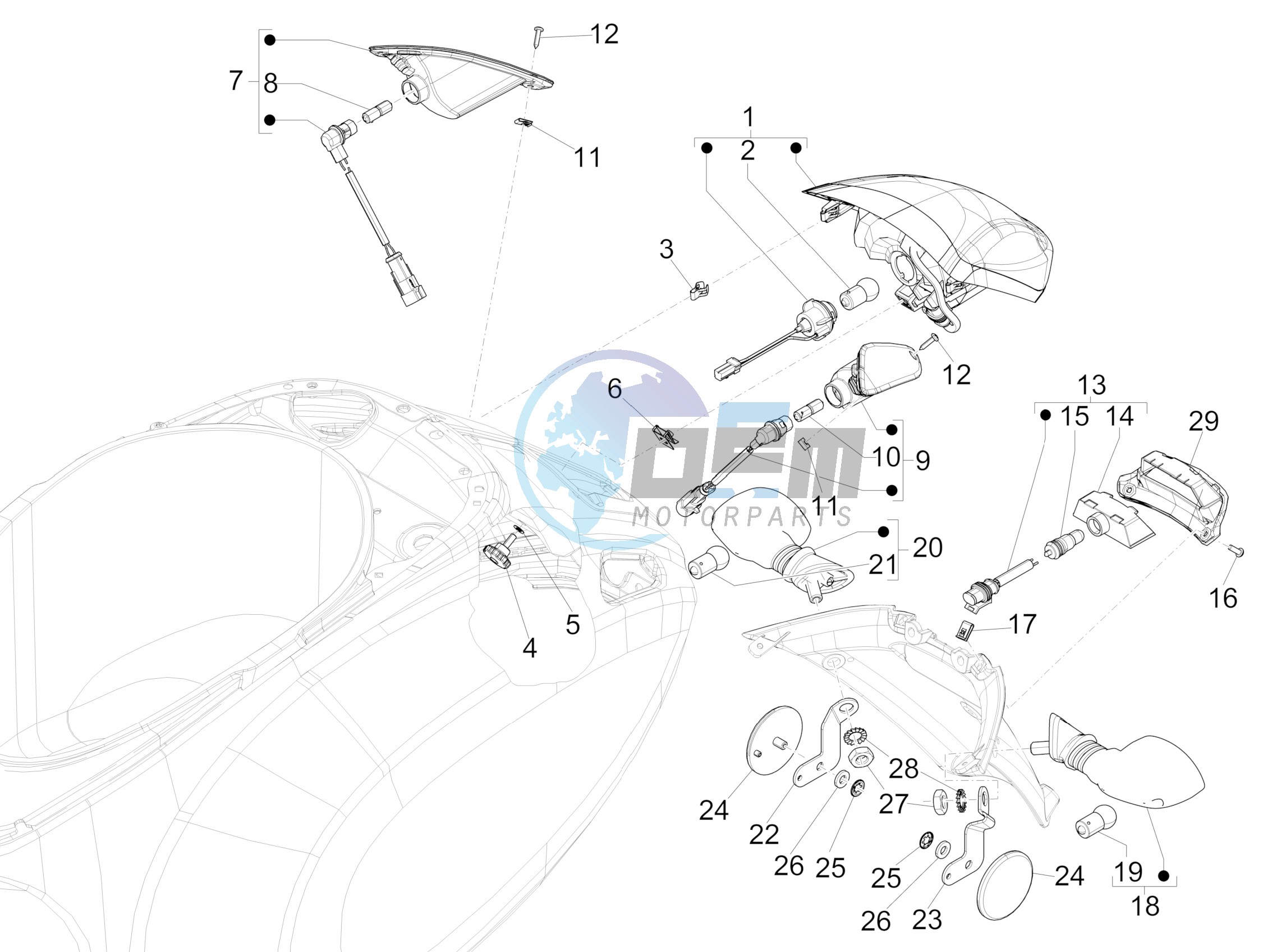 Rear headlamps - Turn signal lamps