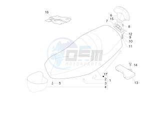 MP3 125 ibrido drawing Saddle seats - Tool roll