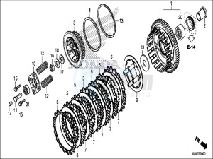 CB500FAH CB500F ED drawing CLUTCH