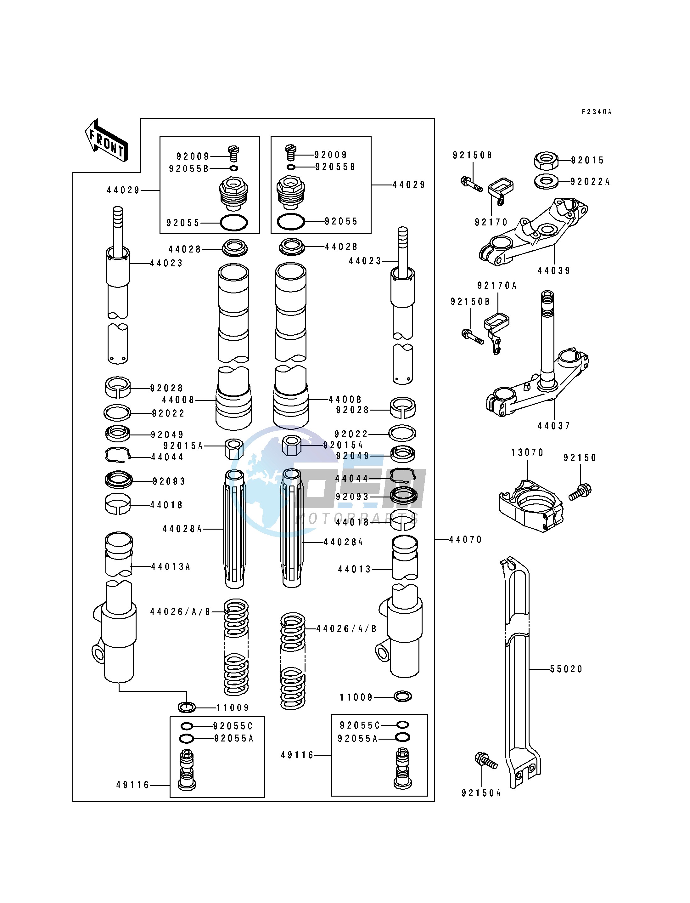 FRONT FORK-- KX100-B7- -