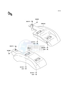 MULE_600 KAF400B8F EU drawing Rear Fender(s)