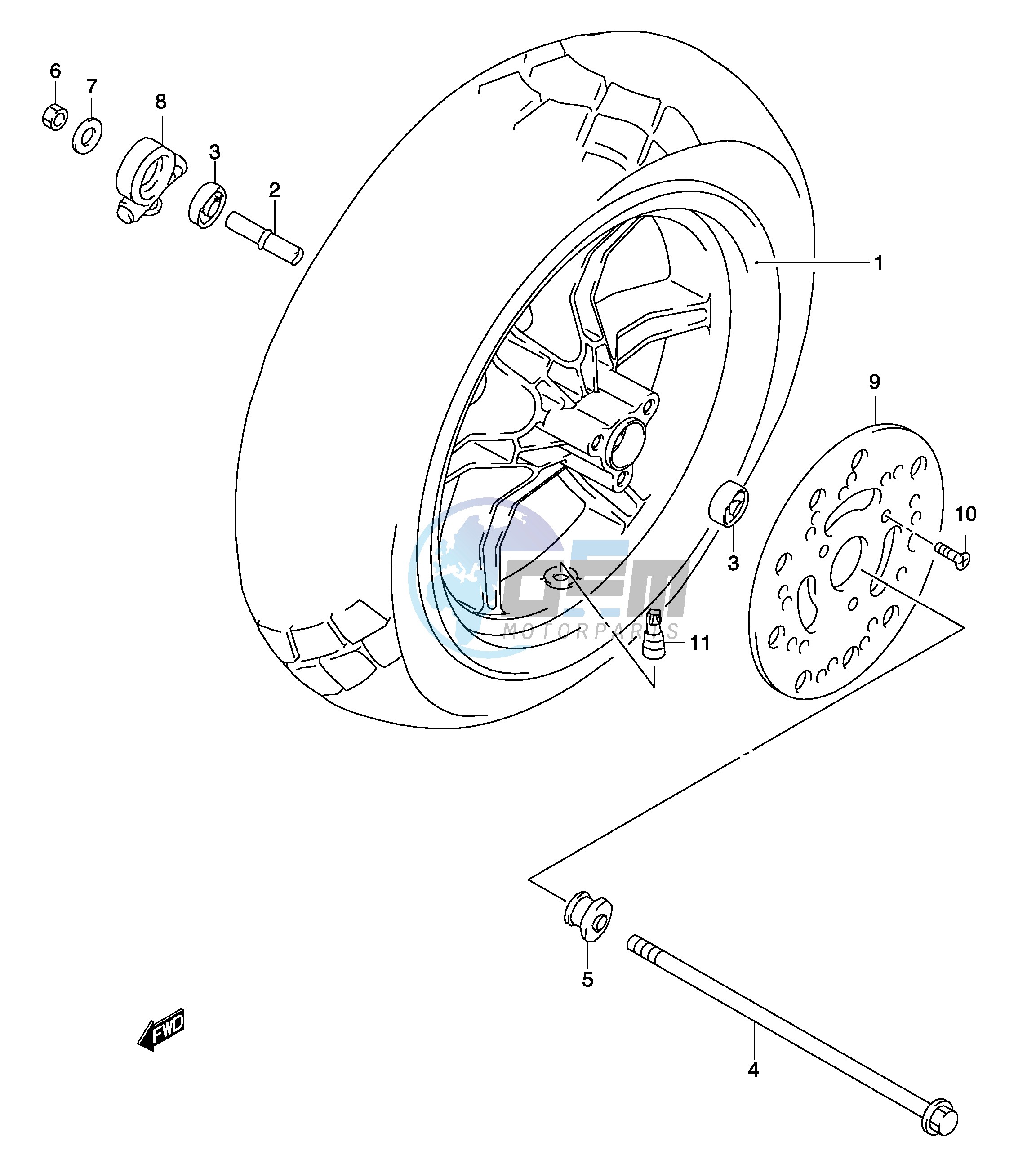 FRONT WHEEL (MODEL K1 K2 K3)