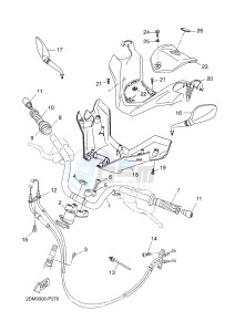 YP125RA (ABS) X-MAX 250 ABS (2DL6 2DL6 2DL6 2DL6) drawing STEERING HANDLE & CABLE