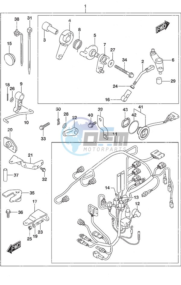 Opt: Remote Control Parts - Tiller Handle w/Power Tilt