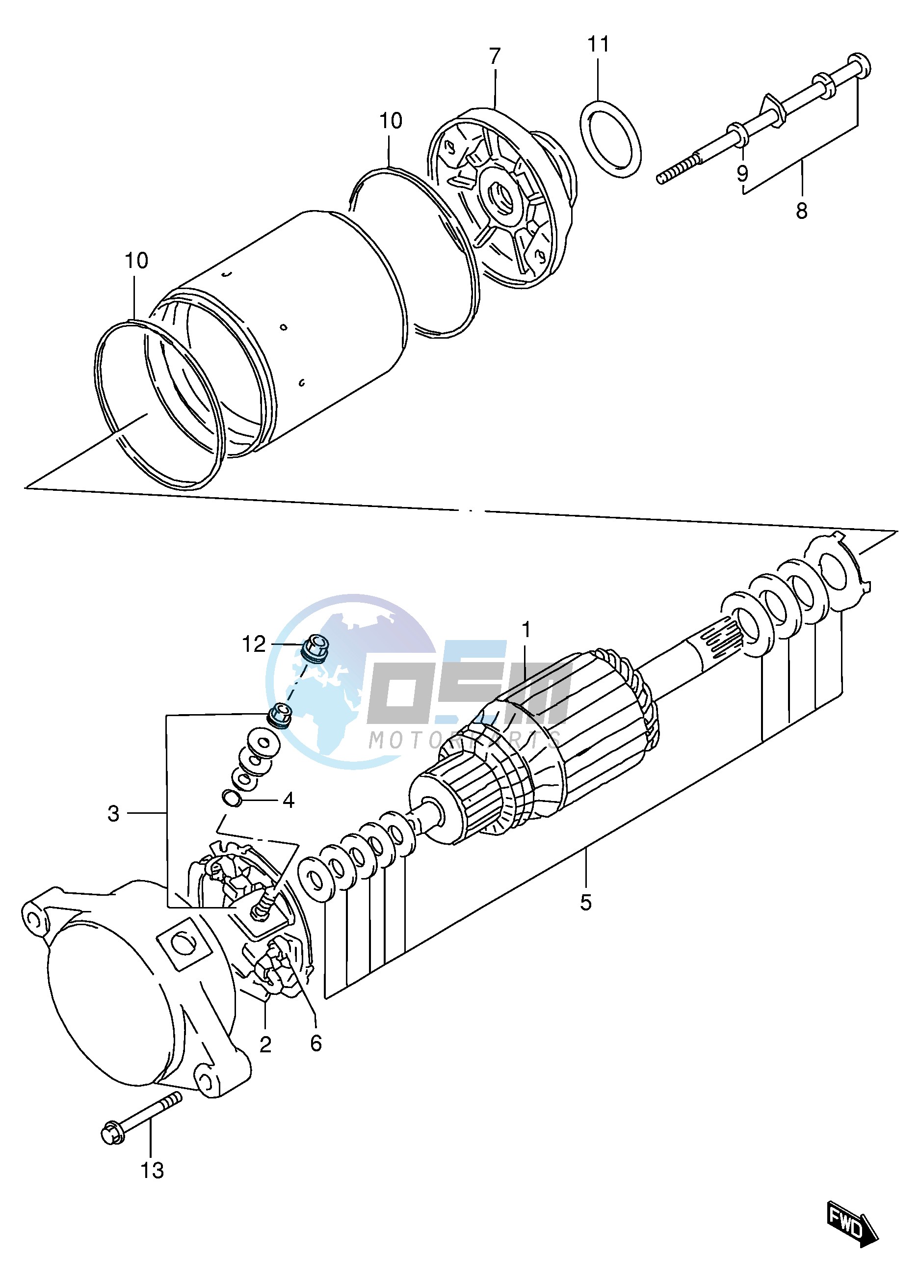 STARTING MOTOR (MODEL X)