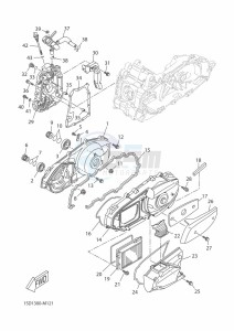 YP125RA XMAX 125 ABS (BL24) drawing CRANKCASE COVER 1