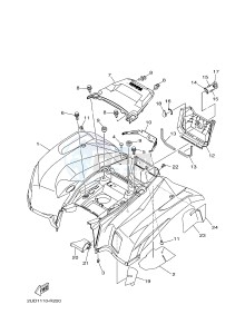 YFM700FWAD YFM70GPSH GRIZZLY 700 EPS SPECIAL EDITION (B1A4) drawing REAR FENDER