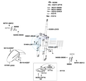 AGILITY 125cc drawing Steering Stem  - Front Cushion