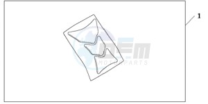 CBR600RA9 France - (F / ABS CMF MME) drawing TANK PAD HRC LOGO