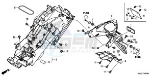 CB500FD CB500F UK - (E) drawing REAR FENDER