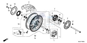 CB650FAH 2ED - (2ED) drawing REAR WHEEL