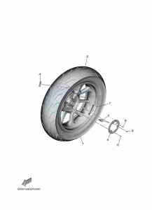 MWD300 TRICITY 300 (BED7) drawing REAR WHEEL