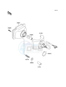 KLF250 KLF250-A3 EU GB drawing Headlight(s)