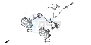 TRX350FM FOURTRAX 350 4X4 drawing HEADLIGHT (TRX350TM/TE)