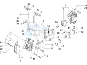 X Evo 125 Euro 3 (UK) drawing Brakes pipes - Calipers