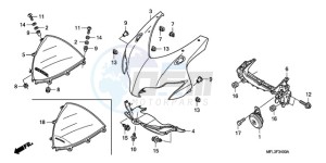 CBR1000RR9 Australia - (U / MME PSW SPC) drawing UPPER COWL (1)