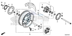 CB1100 UK - (E) drawing REAR WHEEL (CB1100NA/NAD)