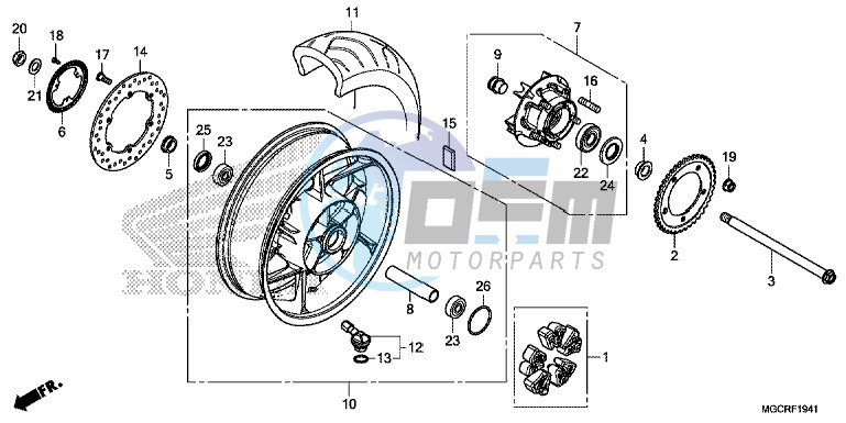 REAR WHEEL (CB1100NA/NAD)