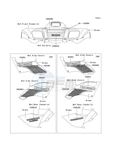 KVF 700 A [PRAIRIE 700 4X4] (A1-A2) [PRAIRIE 700 4X4] drawing DECALS-- GREEN- --- A2- -