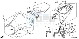 CBR1000RRC drawing SEAT (CBR1000RR/RA)