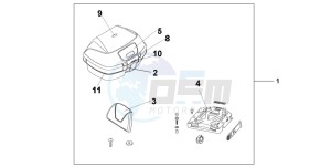 FJS600A 400 SILVER WING drawing TOP BOX 45L DELTA BLUE