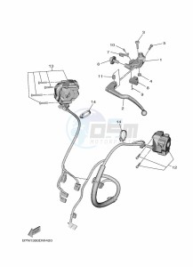 MT-09 MTN890 (B7N1) drawing HANDLE SWITCH & LEVER