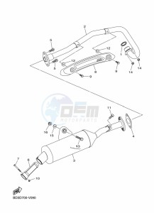 YFM90R (BD3J) drawing EXHAUST