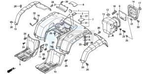 TRX350TM FOURTRAX 350 drawing REAR FENDER (TRX350TE/FE)