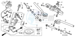 CBR1000RA9 France - (F / ABS CMF REP) drawing HANDLE PIPE/TOP BRIDGE