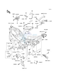 ZX 600E [ZX-6 NINJA ZZR 600] (E10-E13 E13 CAN ONLY) ZZR 600 drawing FRAME FITTINGS