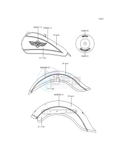 VN 800 B [VULCAN 800 CLASSIC] (B1-B5) [VULCAN 800 CLASSIC] drawing DECALS-- BLACK_SILVER- --- VN800-B5- -