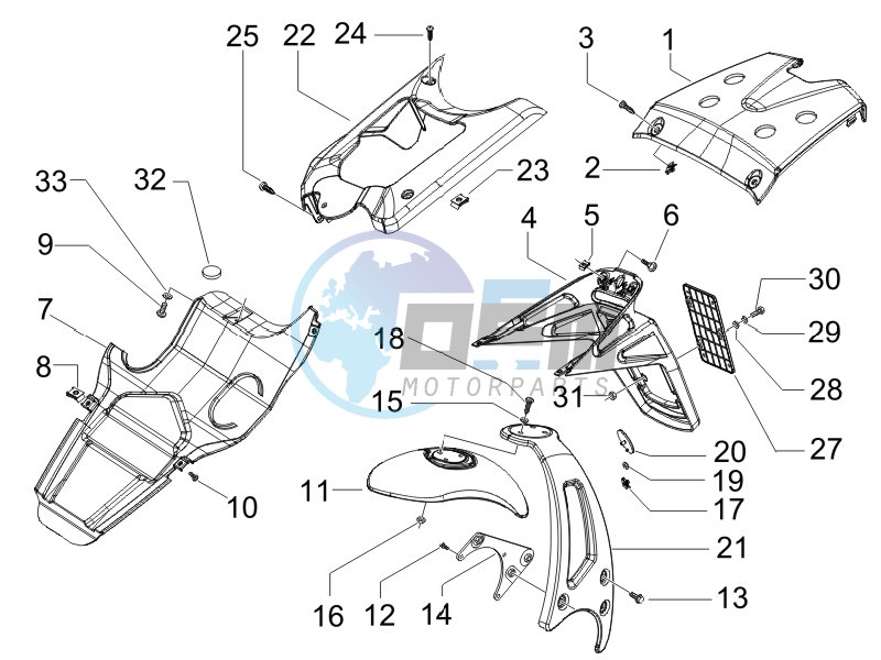 Rear cover - Splash guard