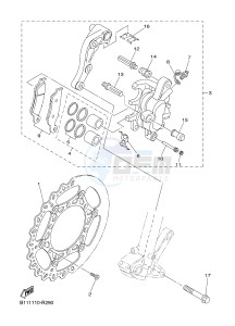 YZ450F (B118 B119 B11A B11B) drawing FRONT BRAKE CALIPER