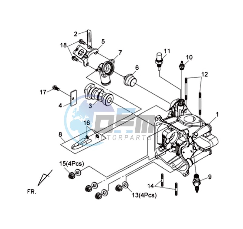 CYLINDER MET PISTON / CYLINDER GASKETS TOP AND BOTTOM