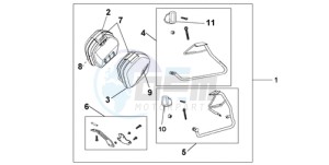 VFR8009 UK - (E / MME) drawing 35 L PANNIER KIT GLORY RED