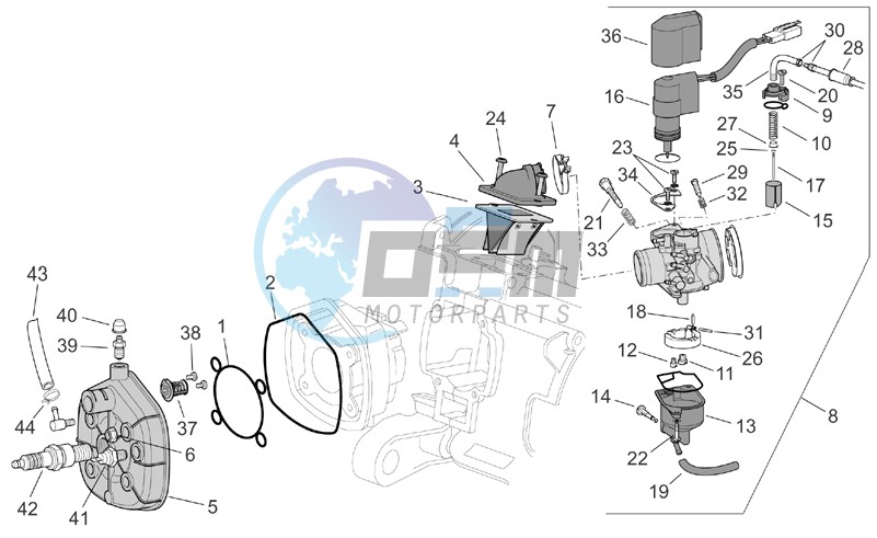 Cylinder head - carburettor